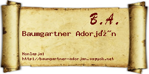 Baumgartner Adorján névjegykártya